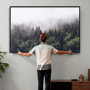 Misty Forest Wall Art | Foggy Forest Canvas Print | Large