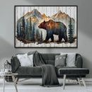 Rustic Grizzly 399 Bear and Mountain Wood Canvas Wall Art - by MyGreatCanvas | Canvas Wall Art Prints | Photo Prints & Wall Decor