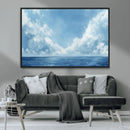 Abstract Ocean Print Artwork- Serene Blue Ocean Canvas Wall