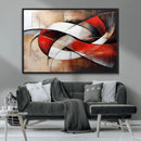 Abstract Wall Art - Modern Red and White Canvas Wall Art