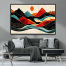 Western Wall Decor - Large Triptych Mountain Canvas - Boho