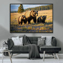 Grizzly Bear Family Wall Art Canvas Print – Majestic by MyGreatCanvas | Canvas Wall Art Prints | Photo Prints & Wall Decor