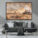 Rustic Farmhouse Wall Art Canvas Print | Barn and Field