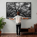 Black and White Old Angel Oak Tree Wall Art Canvas Print by MyGreatCanvas | Canvas Wall Art Prints | Photo Prints & Wall Decor
