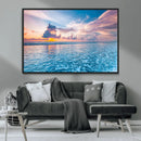 Ocean Sunset Canvas Wall Art Print – Tranquil Seascape