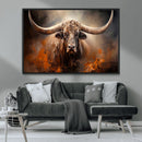 Highland Bull Canvas Abstract Canvas Wall Art Print –