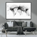Flight Routes Air Traffic Map Canvas Wall Art - Framed -