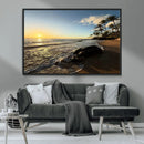 Tropical Beach Wall Art - Stunning Ocean Sunset Canvas Print