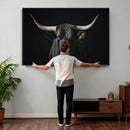 Majestic Longhorn Bull Wall Art Canvas Print – Dark by MyGreatCanvas | Canvas Wall Art Prints | Photo Prints & Wall Decor