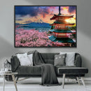 Mount Fuji Cherry Blossom Wall Art Canvas Print – Framed