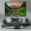 Maroon Bells Lake Wall Art Canvas Print – Framed Majestic