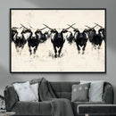 Texas Longhorn Wall Art – Framed Black White Cattle Canvas by MyGreatCanvas | Canvas Wall Art Prints | Photo Prints & Wall Decor