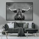 Texas Longhorn Wall Art Canvas Print – Framed Western Bull