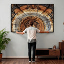 Tree Rings Wall Art Canvas Print – Rustic Wood Texture