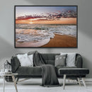 Ocean Sunset Wall Art Canvas Print – Framed Sandy Shore
