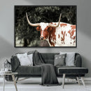Texas Longhorn Wall Art Canvas Print – Framed Spotted Bull by MyGreatCanvas | Canvas Wall Art Prints | Photo Prints & Wall Decor