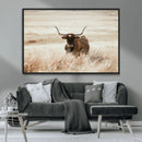 Texas Longhorn Wall Art Canvas Print – Framed Brown Horned