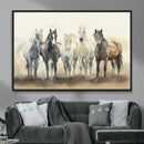Wild Horses Wall Art Canvas Print, Framed Running Horses Art