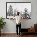 Ski Lift Wall Art – Framed Snowy Mountain Canvas Artwork by MyGreatCanvas | Canvas Wall Art Prints | Photo Prints & Wall Decor