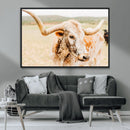 Texas Longhorn Wall Art Canvas Print – Framed Speckled Cow by MyGreatCanvas | Canvas Wall Art Prints | Photo Prints & Wall Decor