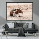 Texas Longhorn Wall Art Canvas Print – Framed Resting Bull by MyGreatCanvas | Canvas Wall Art Prints | Photo Prints & Wall Decor