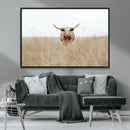 Texas Longhorn Wall Art Canvas Print – Framed Lone Cattle by MyGreatCanvas | Canvas Wall Art Prints | Photo Prints & Wall Decor