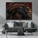 Dark Wood Ring Wall Art Canvas Print – Framed Abstract Tree