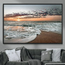 Ocean Sunset Wall Art Canvas Print – Framed Beach Waves