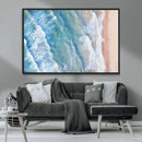 Aerial Ocean View Wall Art Canvas Print – Framed Soft Blue