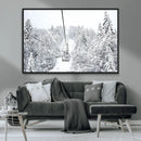 Snowy Ski Lift Wall Art – Framed Winter Mountain Canvas by MyGreatCanvas | Canvas Wall Art Prints | Photo Prints & Wall Decor