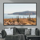 Desert Lake Wall Art – Framed Cactus Mountain Canvas by MyGreatCanvas | Canvas Wall Art Prints | Photo Prints & Wall Decor