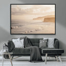Misty Coastal Wall Art Canvas Print – Framed Golden Sunset by MyGreatCanvas | Canvas Wall Art Prints | Photo Prints & Wall Decor
