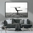 Yoga Surf Wall Art Canvas Print – Framed Black White Shore by MyGreatCanvas | Canvas Wall Art Prints | Photo Prints & Wall Decor