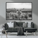 Monochrome Highland Cow Wall Art Canvas Print – Framed by MyGreatCanvas | Canvas Wall Art Prints | Photo Prints & Wall Decor