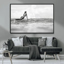 Black and White Surfing Wall Art Canvas Print – Framed Ocean by MyGreatCanvas | Canvas Wall Art Prints | Photo Prints & Wall Decor