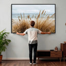 Beach Grass Wall Art Canvas Print – Framed Coastal Dunes Art by MyGreatCanvas | Canvas Wall Art Prints | Photo Prints & Wall Decor
