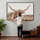 Longhorn Cow Wall Art Canvas Print – Framed Texas Ranch