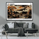 Modern Japanese Wall Art Canvas Print – Framed Abstract