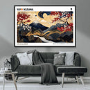 Modern Mount Fuji Wall Art Canvas Print – Framed Abstract