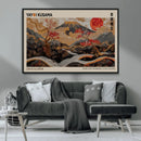 Modern Japanese Wall Art Canvas Print – Framed Abstract