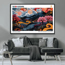 Modern Japanese Wall Art Canvas Print – Framed Abstract
