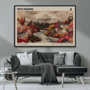 Modern Japanese Wall Art Canvas Print – Framed Abstract