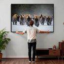 Bison Herd Wall Art Canvas Print, Framed Rustic Wildlife by MyGreatCanvas | Canvas Wall Art Prints | Photo Prints & Wall Decor