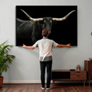 Texas Longhorn Wall Art Canvas Print – Framed Rustic Western