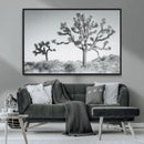 Joshua Trees Wall Art Canvas Print – Framed Black White
