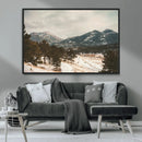 Mountain Landscape Wall Art Canvas Print – Framed Snowy