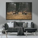 Deer Wall Art Canvas Print – Framed Rustic Wildlife Stags