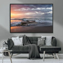 Golden Hour Wall Art Canvas Print – Framed Tranquil Waves