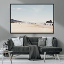 Minimalist Beach Wall Art Canvas Print – Framed Coastal