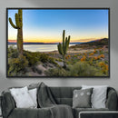Saguaro Cactus Wall Art Canvas Print – Framed Desert Sunset